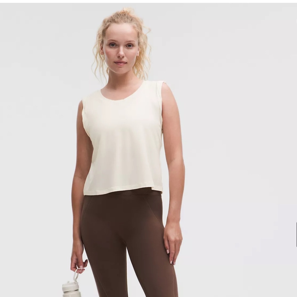 Jersey Training Rolled Cuff Tank Top Light ivory